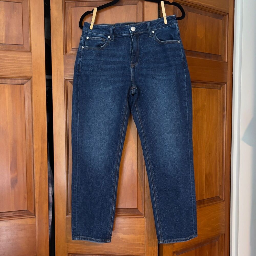 Quince Luna Stretch Slim Boyfriend Jeans Stormy Blue Sz 30 - 26" Inseam
